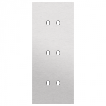 afdekplaat drievoudig verticaal 60mm voor 3 tweevoudige schakelfuncties toggle alu grey brushed (155)