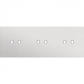 NIKO plaque de recouvrement triple horizontal 70 mm pour 3 fonctions double toggle alu grey brushed (155)
