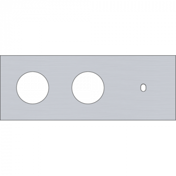 afdekplaat drievoudig horizontaal 71mm voor 2 stopcontacten en 1 enkelvoudige schakelfunctie toggle alu grey brushed (155)