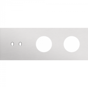 afdekplaat drievoudig horizontaal 71mm voor 1 tweevoudige schakelfunctie en 2 stopcontacten toggle alu grey brushed (155)