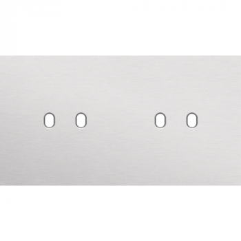 NIKO plaque de recouvrement double horizontale 71mm pour 2 fonctions double toggle alu grey brushed (155)