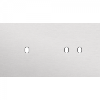 plaque de recouvrement double horizontale 71mm pour 1 fonction simple et 1fonction double toggle alu grey brushed (155)