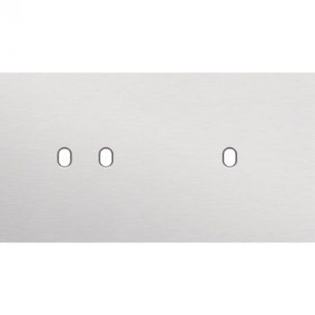 plaque de recouvrement double horizontale 71mm pour 1 fonction double et 1 fonction simple toggle alu grey brushed (155)