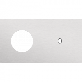 plaque de recouvrement double horizontale 71mm pour 1 prise de courant et 1 fonction simple toggle alu grey brushed (155)