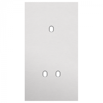 plaque de recouvrement double vertical 71mm pour 1 fonction simple et 1 fonction double toggle alu grey brushed (155)