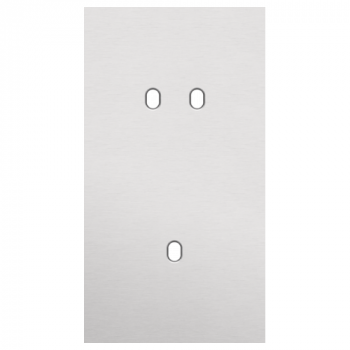 plaque de recouvrement double vertical 71mm pour 1 fonction double et 1 fonction simple toggle alu grey brushed (155)