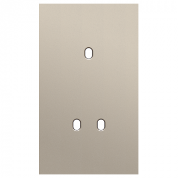 plaque de recouvrement double vertical 60 mm pour 1 fonction simple et 1 fonction double toggle steel champagne coated (166)