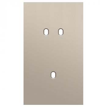 plaque de recouvrement double vertical 60 mm pour 1 fonction double et 1 fonction simple toggle steel champagne coated (166)