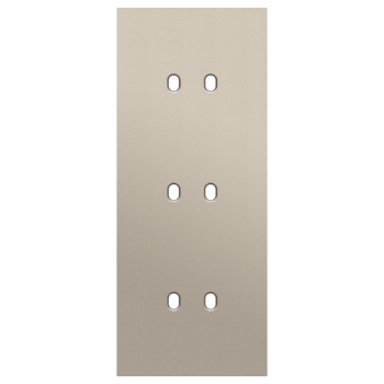 afdekplaat drievoudig verticaal 60mm voor 3 tweevoudige schakelfuncties toggle steel champagne coated (166)