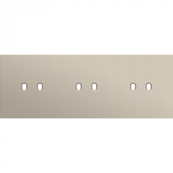 afdekplaat drievoudig horizontaal 71mm voor 3 tweevoudige schakelfuncties toggle steel champagne coated (166)