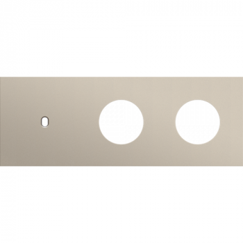 afdekplaat drievoudig horizontaal 71mm voor 1 enkelvoudige schakelfunctie en 2 stopcontacten toggle steel champagne coated (166)