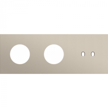 NIKO afdekplaat drievoudig horizontaal 71mm voor 2 stopcontacten en 1 tweevoudige schakelfunctie toggle steel champagne coated (166)
