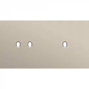 afdekplaat tweevoudig horizontaal 71 mm voor 1 tweevoudige en 1 enkelvoudig schakelfuncties toggle steel champagne coated (166)
