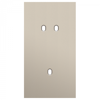 NIKO plaque de recouvrement double vertical 71mm pour 1 fonction double et 1 fonction simple toggle steel champagne coated (166)