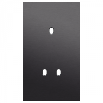 afdekplaat tweevoudig verticaal 60mm voor 1 enkelvoudige en 1 tweevoudig schakelfuncties toggle alu black brushed (224)