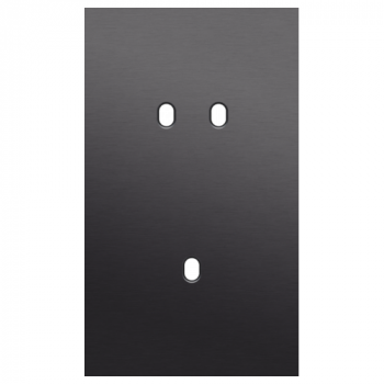NIKO plaque de recouvrement double vertical 60 mm pour 1 fonction double et 1 fonction simple toggle alu black brushed (224)