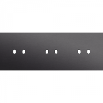 plaque de recouvrement triple horizontal 71 mm pour 3 fonctions double commutation toggle alu black brushed (224)
