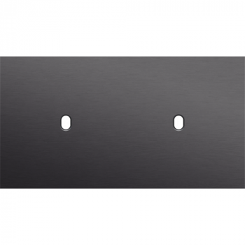 afdekplaat tweevoudig horizontaal 71 mm voor 2 enkelvoudige schakelfuncties toggle alu black brushed (224)