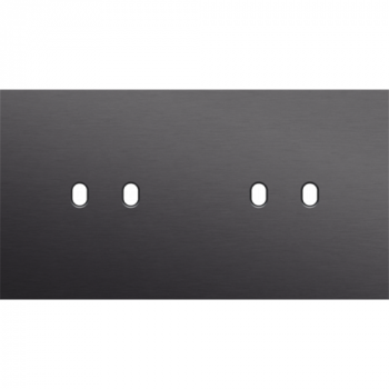 plaque de recouvrement double horizontale 71mm pour 2 fonctions double toggle alu black brushed (224)