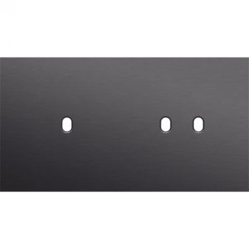 NIKO plaque de recouvrement double horizontale 71mm pour 1 fonction simple et 1fonction double toggle alu black brushed (224)