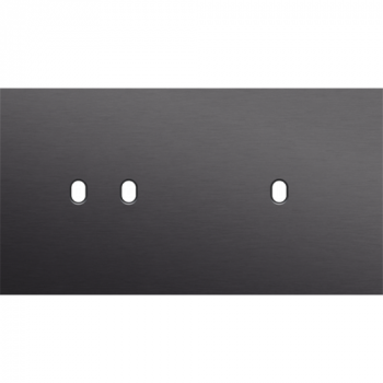plaque de recouvrement double horizontale 71mm pour 1 fonction double et 1 fonction simple toggle alu black brushed (224)