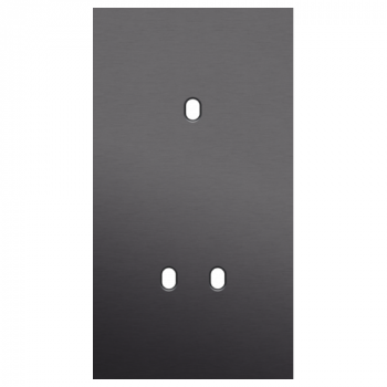 plaque de recouvrement double vertical 71mm pour 1 fonction simple et 1 fonction double toggle alu black brushed (224)