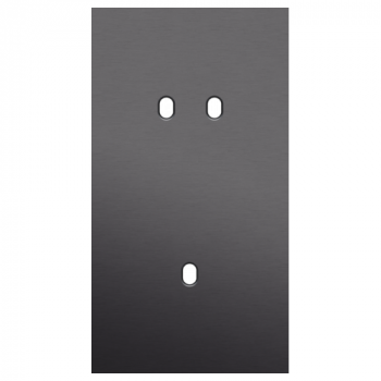plaque de recouvrement double vertical 71mm pour 1 fonction double et 1 fonction simple toggle alu black brushed (224)