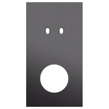 afdekplaat tweevoudig verticaal 71mm voor 1 tweevoudige schakelfunctie en 1 stopcontact toggle alu black brushed (224)