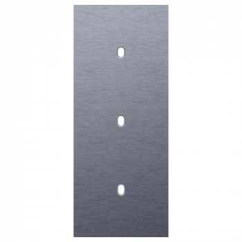 afdekplaat drievoudig verticaal 60mm voor 3 enkelvoudige schakelfuncties toggle alu blue grey brushed (226)