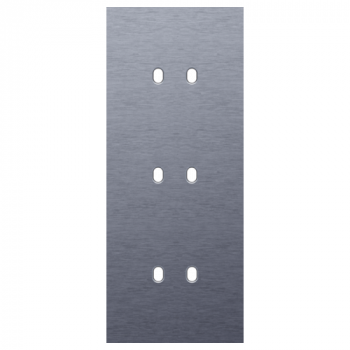 afdekplaat drievoudig verticaal 60mm voor 3 tweevoudige schakelfuncties toggle alu blue grey brushed (226)