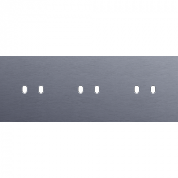 afdekplaat drievoudig horizontaal 71mm voor 3 tweevoudige schakelfuncties toggle alu blue grey brushed (226)