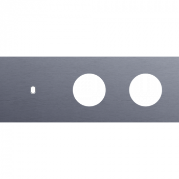 afdekplaat drievoudig horizontaal 71mm voor 1 enkelvoudige schakelfunctie en 2 stopcontacten toggle alu blue grey brushed (226)