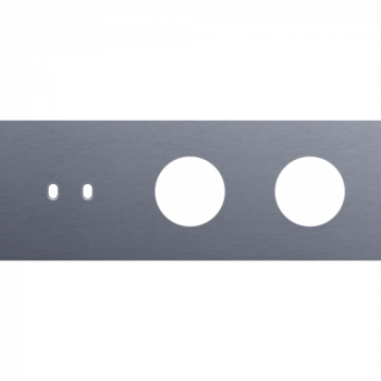 afdekplaat drievoudig horizontaal 71mm voor 1 tweevoudige schakelfunctie en 2 stopcontacten toggle alu blue grey brushed (226)