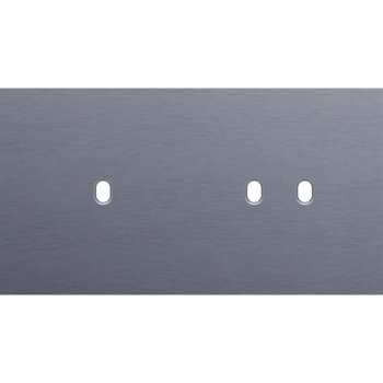 plaque de recouvrement double horizontale 71mm pour 1 fonction simple et 1fonction double toggle alu blue grey brushed (226)