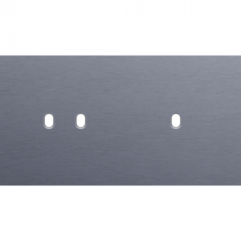 plaque de recouvrement double horizontale 71mm pour 1 fonction double et 1 fonction simple toggle alu blue grey brushed (226)