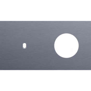 plaque de recouvrement double horizontale 71mm pour 1 fonction simple et 1 prise de courant toggle alu blue grey brushed (226)