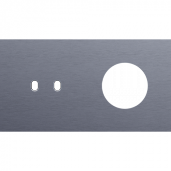 afdekplaat tweevoudig horizontaal 71 mm voor 1 tweevoudige schakelfunctie en 1 stopcontact toggle alu blue grey brushed (226)