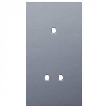 plaque de recouvrement double vertical 71mm pour 1 fonction simple et 1 fonction double toggle alu blue grey brushed (226)