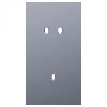 NIKO plaque de recouvrement double vertical 71mm pour 1 fonction double et 1 fonction simple toggle alu blue grey brushed (226)