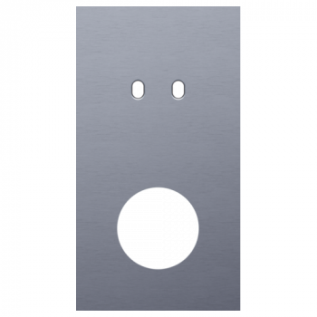 afdekplaat tweevoudig verticaal 71mm voor 1 tweevoudige schakelfunctie en 1 stopcontact toggle alu blue grey brushed (226)