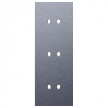 afdekplaat drievoudig verticaal 71mm voor 3 tweevoudige schakelfuncties toggle alu blue grey brushed (226)