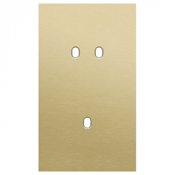 plaque de recouvrement double vertical 60 mm pour 1 fonction double et 1 fonction simple toggle alu gold brushed (227)