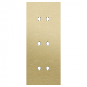 afdekplaat drievoudig verticaal 60mm voor 3 tweevoudige schakelfuncties toggle alu gold brushed (227)