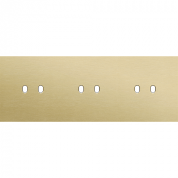 plaque de recouvrement triple horizontal 71 mm pour 3 fonctions double toggle alu gold brushed (227)