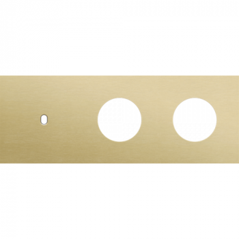 afdekplaat drievoudig horizontaal 71mm voor 1 enkelvoudige schakelfunctie en 2 stopcontacten toggle alu gold brushed (227)