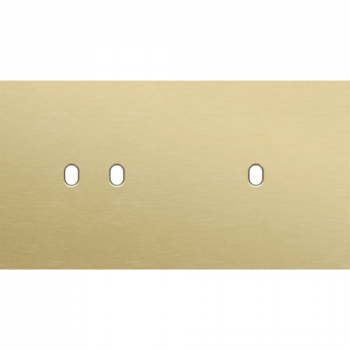 plaque de recouvrement double horizontale 71mm pour 1 fonction double et 1 fonction simple toggle alu gold brushed (227)
