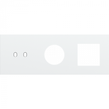afdekplaat drievoudig horizontaal 71mm voor enkelvoudig schakelfunctie toggle, 1 stopcontact, 1 functie 45 x 45 steel white coated (154)