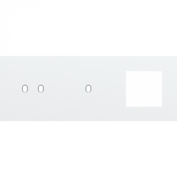 plaque de recouvrement triple horizontal 71 mm pour 1 fonction double, 1 fonction simple toggle, et 1 fonction 45 x 45 steel white coated (154)