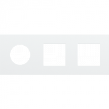 afdekplaat drievoudig horizontaal 71mm voor 1 stopcontact en 2 functies 45 x 45 steel white coated (154)