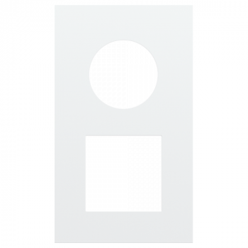 plaque de recouvrement double vertical 60 mm pour 1 prise et pour une fonction 45 x 45 steel white coated (154)